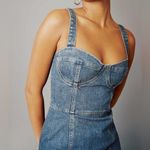 Reformation  Nikki Bustier Denim Mini Dress in Blue Jean Photo 2