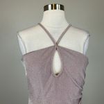 AQUA Sleeveless Sparkly Cut Out Long Column Evening Gown Purple Size 10 Dress Photo 6