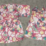 Natori Nightgown Slip Dress Robe Womens XL 1X White Pink Turquoise Silky Floral Photo 0