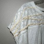 Pilcro Lace Torn Tee White Lace Trim Cropped Boho Top M coquette girly beach Photo 2