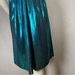 ZARA Dress Metallic Wrap Style Blue Size XS Disco Party Grecian Tie Retro V-Neck Photo 9