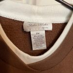 Studio Works  Crewneck Sweater Layered Neckline Bird Design Brown Size Petite M Photo 2