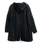 Spyder  Women's XL Black Hooded Rain Trench Coat Faux Leather Accents Winter Fall Photo 1