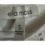 Ella Moss Ella‎ Moss Eyelet Embroidered Flounce White Tee Sz S Cotton Modal Babydoll Boho Photo 1