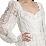 Monique Lhuillier NWT ML Long Bishop Sleeve Cocktail Minidress In Porcelain Photo 4