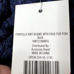 Target Navy Pointelle Knit Pom Pom Beanie Winter Hat Photo 4