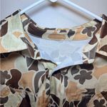 Y2K Floral Casual Button Down Shirt in Brown 70s Style Retro Pattern Camo Size M Photo 2