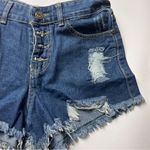 Cute and Trendy Summer Style Women's Denim Distressed Blue Shorts Size M Photo 5