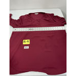 Pleione Womans  Long Sleeve Pullover Blouse XL Maroon V Neck 1/4 Button Up Photo 4