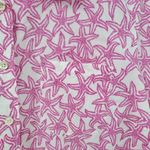 Talbots Womens Starfish Shirt Large Pink White Button Down Long Sleeve Beach Photo 9