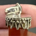 Handcrafted 925 Sterling Silver Natural Stone Carnelian Point Pendant 8.5g. Brown Photo 10