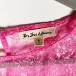 For Love & Lemons  Sheer Pink Allover Lace Ruffle Long Sleeve Blouse Hot Pink S Photo 1