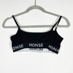 Monse Logo Print Pattern Tape Tank Strap Lounge Bralette Sports Bra Black White Photo 1