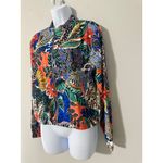 Molly Bracken Lili‎ Sidonio Tropical Floral Bomber Jacket Colorful Abstract Print Size L Photo 4