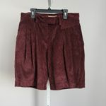See By Chloe Corduroy Shorts Womens 42 Pleated High Waist Maroon Casual Photo 0