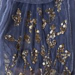 Free People  Navy Sequin Blouse Photo 4