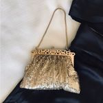 Whiting & Davis Gold Mesh Chain Kisslock Clutch Purse, Vintage Photo 14