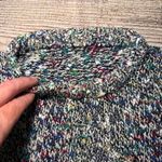 VTG Speckled Knit Sweater Long Sleeve Womens Size Large Cozy Oversized Retro Black Photo 5