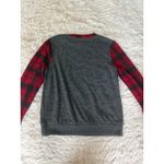 RBielle Red Plaid Christmas Sleeve Women's Sz Sm Reindeer Deer Sequin Holiday Gray Photo 4