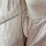 After Market Striped Wrap Midi Dress Beige Tan Spaghetti Strap Tie Waist Photo 7