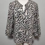 Britt Ryan  beige black animal print blouse size xl Photo 0
