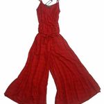 Michael Stars NWT Red Wide Leg Jumpsuit S Small Belted Wrap Front Cropped $228 Photo 0