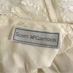 Scott McClintock Vintage lace ivory wedding dress organza silk crochet detail, S Photo 6