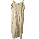 Isalis  Tan Linen Button Front Midi Dress Photo 2