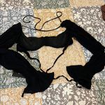 White Fox Boutique NWT  Sheer Perfection Long Sleeve Underwire Crop Black Small Photo 7