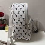 Madden Girl  White Backpack with dachshund /  Black Dog Print Photo 2