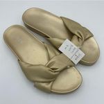 J.Crew  factory‎ cross strap pool slides light gold size 9 Photo 0