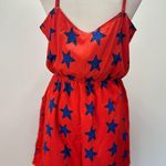 Red with Blue Starfish Shorts Romper ModCloth Compañia Fantastica Patriotic Size L Photo 3