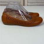 EARTH Women's "Jett" Woven Round Toe Slip On Leather Ballet Flats Med Brown Photo 2
