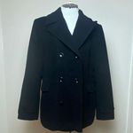 st. john's bay Black Double Breasted Wool/Cashmere Blend Casual Peacoat Size Lg Photo 1
