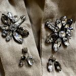 Chico's Linen Crop Cargo Pants Embellished Belted Rhinestone Cream 2.5 L Photo 1