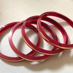 NWOT Indian Costume Wedding Style Plain Plastic Bangles Red 4 Pieces Size 2 Photo 1