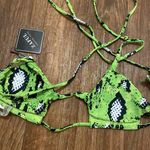 Zaful Womens Swimsuit Swim Bikini Top Only S Small Lime Green Print New NWT Photo 4