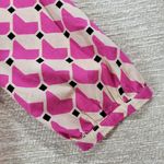 ZARA Geometric Babydoll Dress Womens Medium Pink High Low Tunic Tiered Loose Fit Photo 8