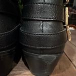 ALDO Black Vegan Leather Ankle Booties 3 Buckle Straps & Gold Hardware Sz 8 Photo 10