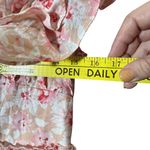 Storia  Boutique Pink Coral Floral Ruffle Mini Dress Small Spring Summer Vacation Photo 2