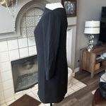 Vince  Black 100% Silk Boatneck Shift Exposed Back Zipper LBD Dress 4 = Small Photo 1