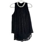 Sachin + Babi NWT ANTHROPOLOGIE  Size 8 Black Sleeveless Beaded Collar Blouse Top Photo 3