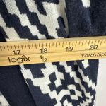 Talbots  Cardigan Womens M Blue Ivory Geometric Knit Open Front Cotton Photo 4