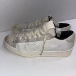 P448 John Sneaker Nordstrom Coated Leather Faux Fur Tongue Lace Up Shoes Sz 9.5 Photo 1