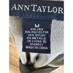 Ann Taylor Vintage Pullover Silk Blend Size M Silver Metallic Square Neckline Photo 3