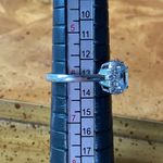 Natural Aquamarine Sterling Silver Halo Ring Size 6 Photo 7