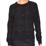 Roots Canada Speckle Knit Sweater with Side Slits Black Size Medium Photo 0