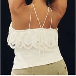 Anthropologie By  Crochet Halter Top Sz XL White Boho Sleeveless Stretch Festival Photo 1