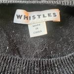 ❤️ Whistles Fine Knit Sparkly Shimmer Sweater witn Embroidered Etoiles Detail Black Size 2 Photo 3