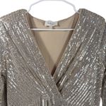 Bohme Böhmé Gold Sequin Maxi Dress Long Sleeve V-Neck Evening Gown Size S NYE Photo 1